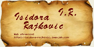 Isidora Rajković vizit kartica